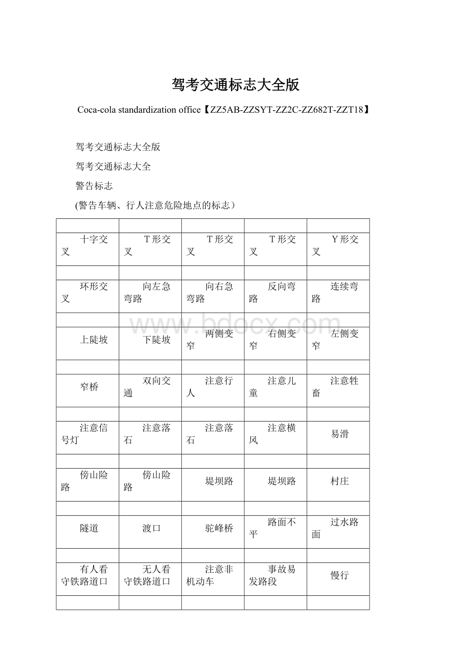 驾考交通标志大全版.docx