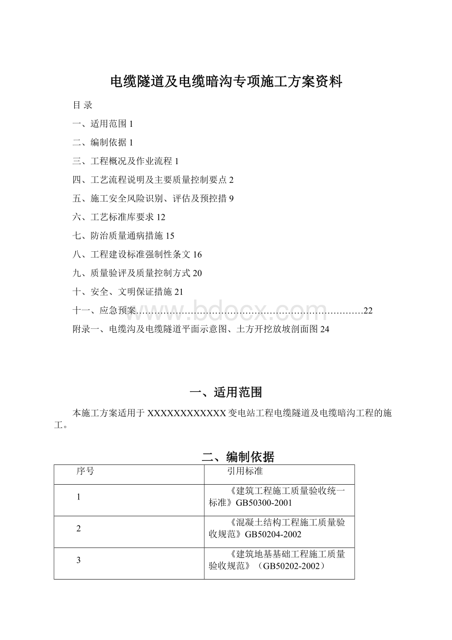 电缆隧道及电缆暗沟专项施工方案资料.docx