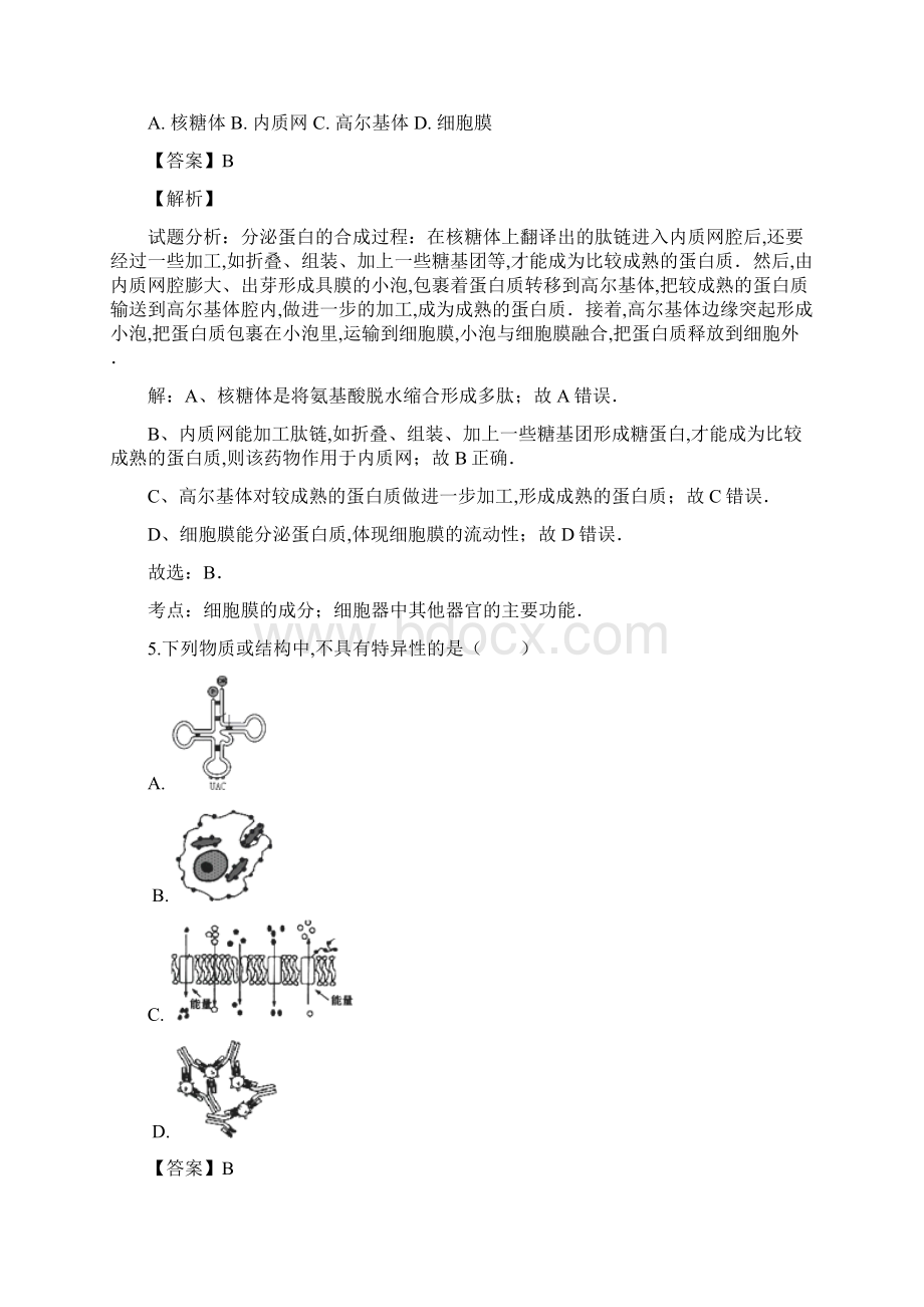 上海市宝山区届高三二模考试生物试题解析版Word文档格式.docx_第3页