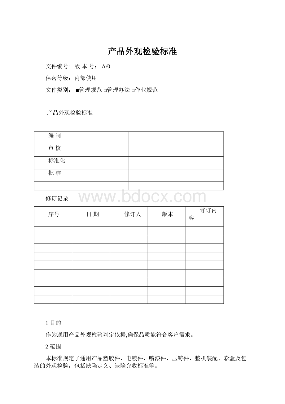 产品外观检验标准.docx_第1页