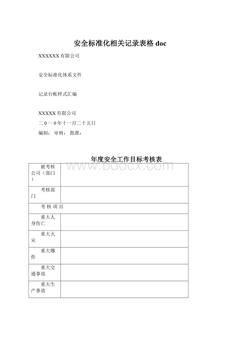 安全标准化相关记录表格doc.docx