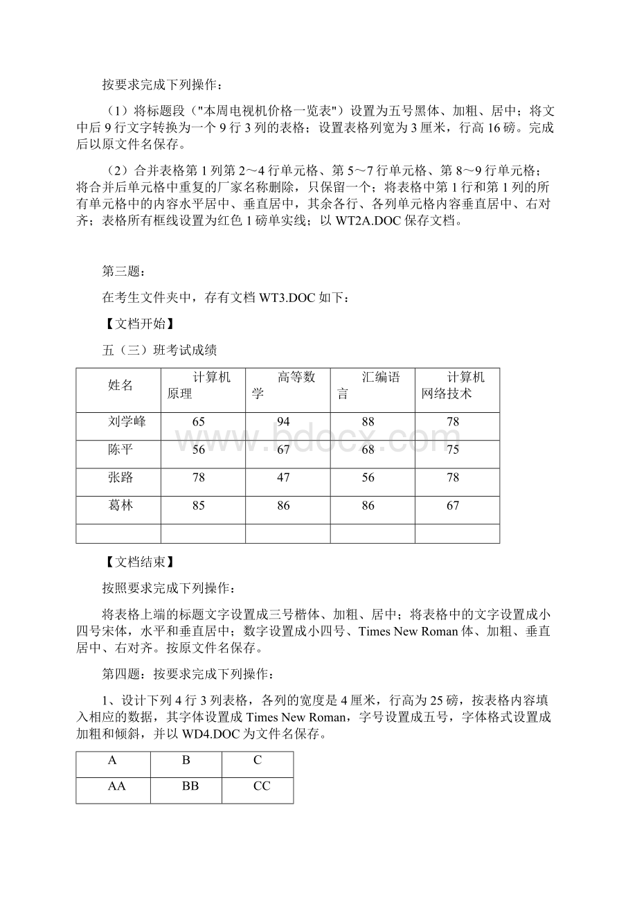 中央电大办公自动化表格作业题.docx_第2页