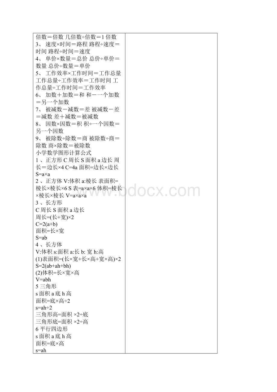 常用小学数学公式Word文档格式.docx_第2页