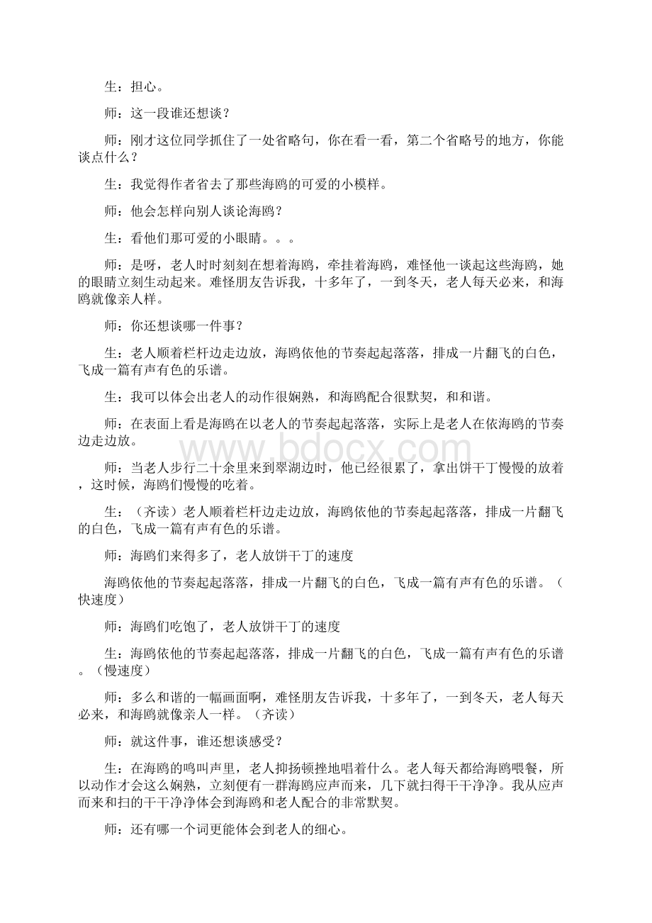 《老人与海鸥》课堂实录.docx_第3页