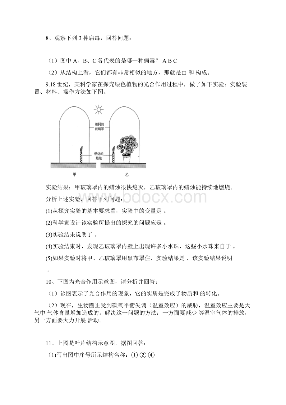 人教版初中生物识图专题整理版11036Word文档格式.docx_第3页