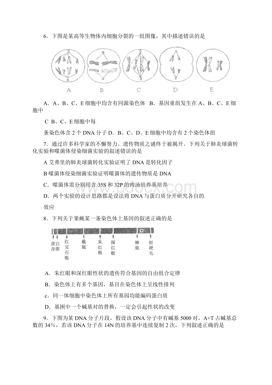 南京届高三第一次模拟考试生物试题及答案文档格式.docx_第3页