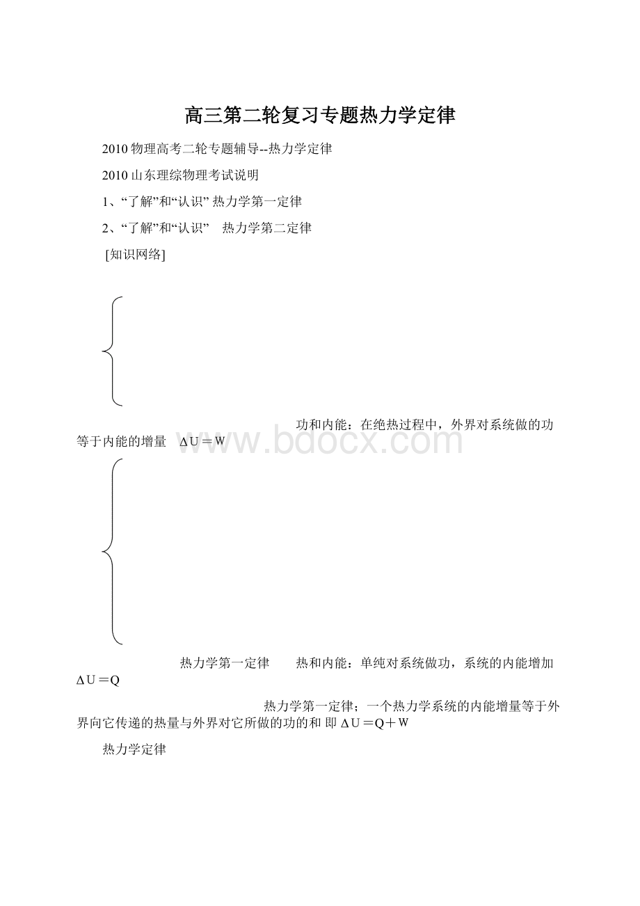 高三第二轮复习专题热力学定律.docx_第1页