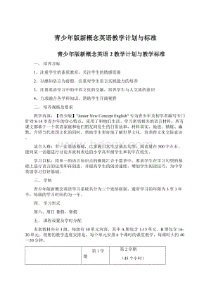 青少年版新概念英语教学计划与标准.docx