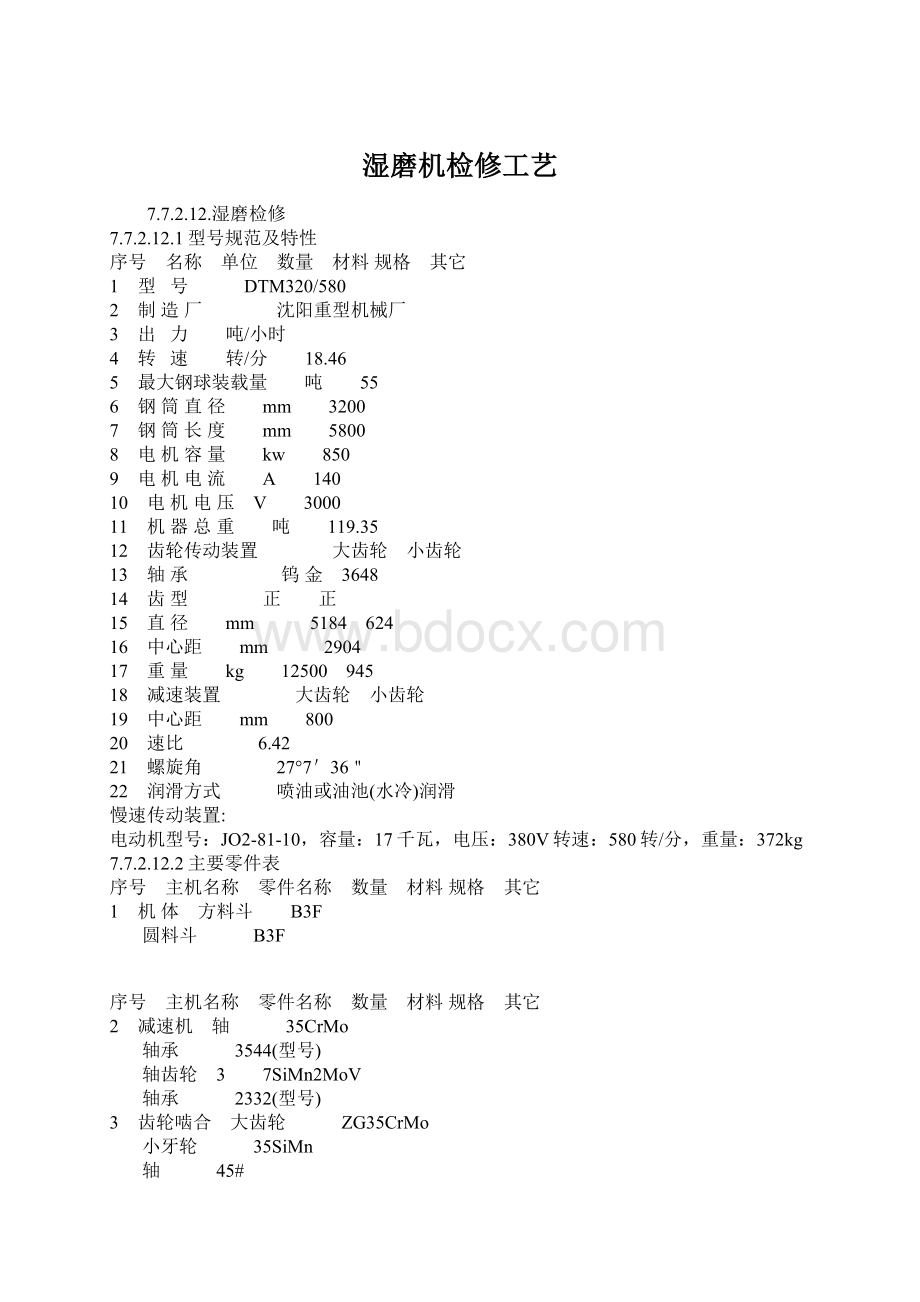 湿磨机检修工艺Word文档格式.docx