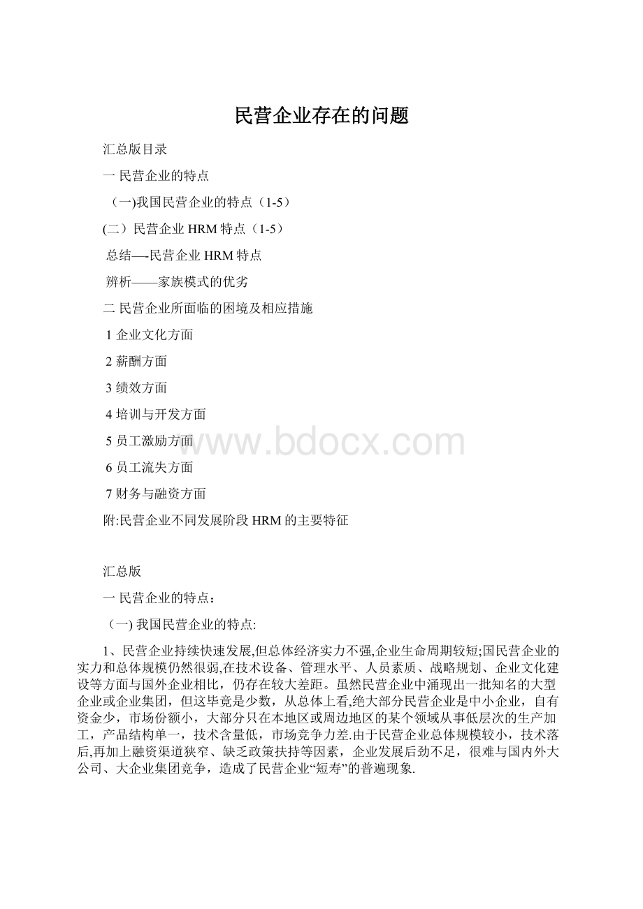 民营企业存在的问题.docx_第1页