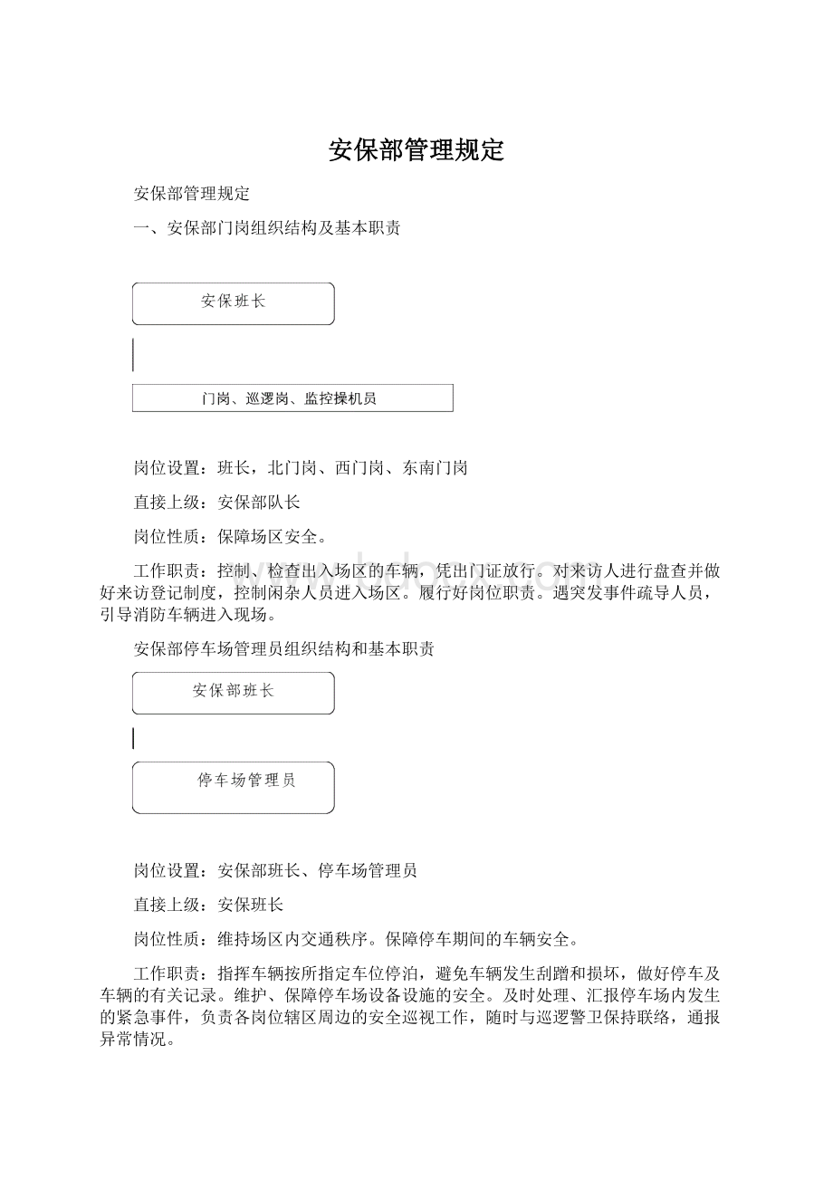 安保部管理规定Word文档下载推荐.docx