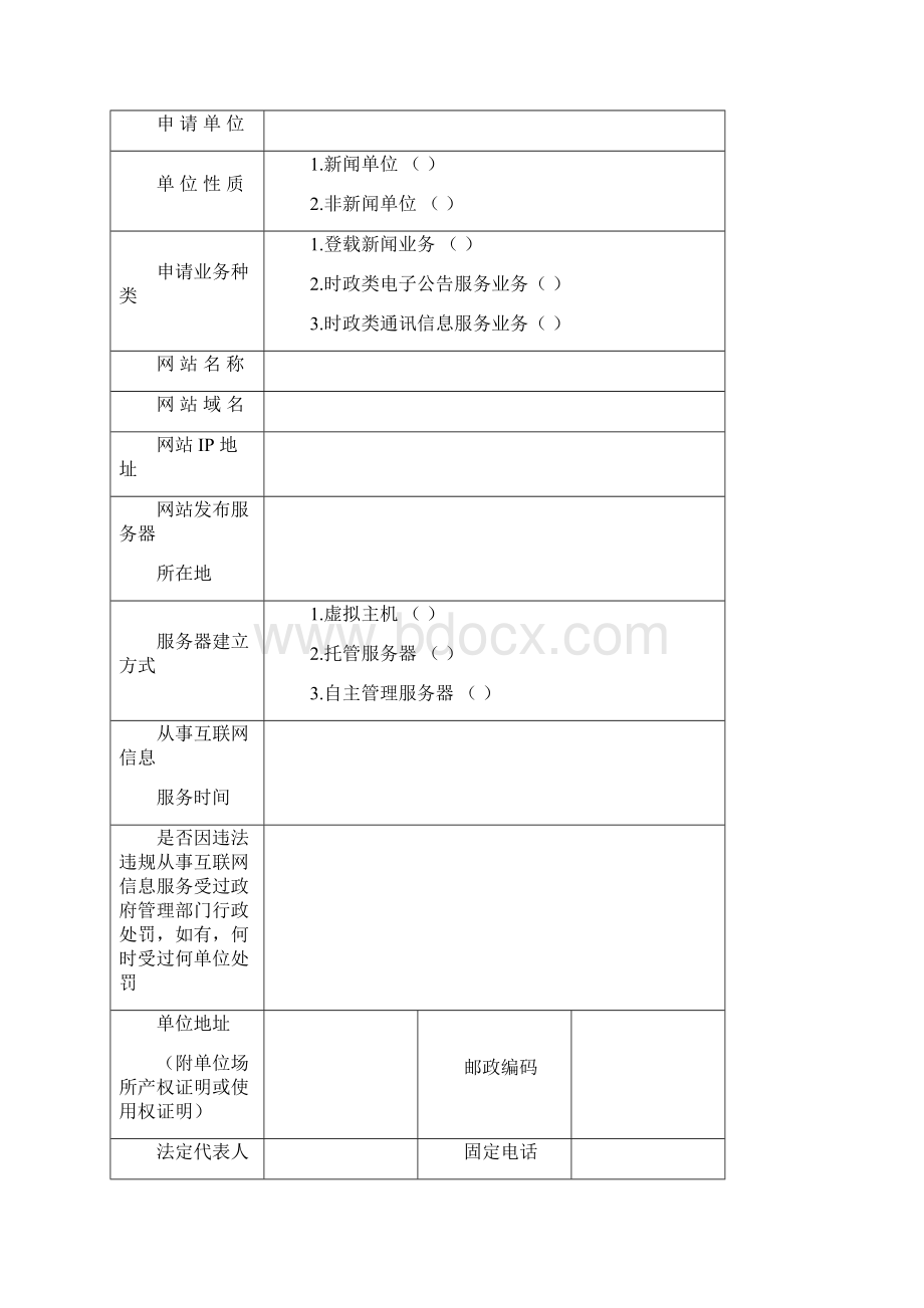 互联网新闻信息服务业务申请表原表Word下载.docx_第2页