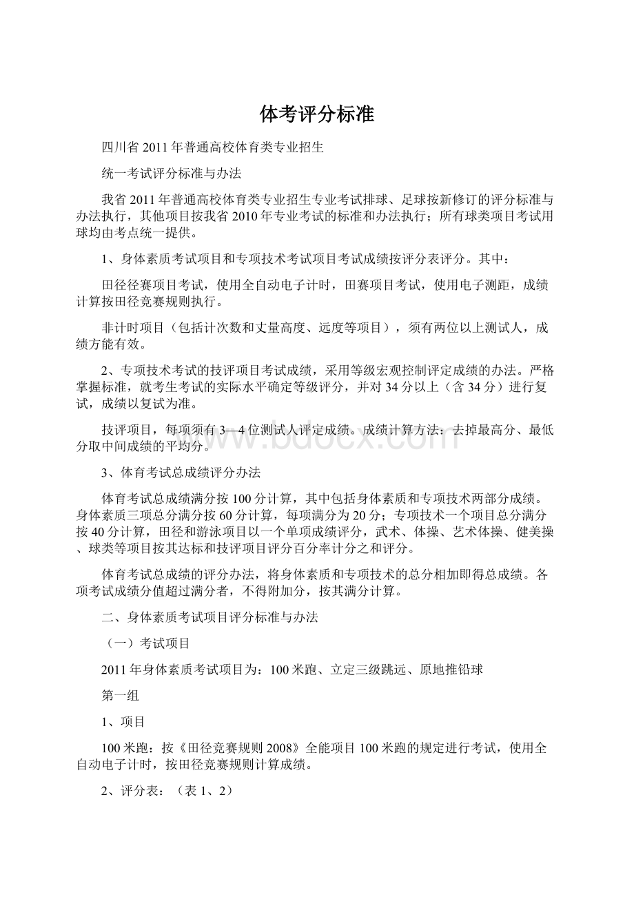 体考评分标准文档格式.docx_第1页