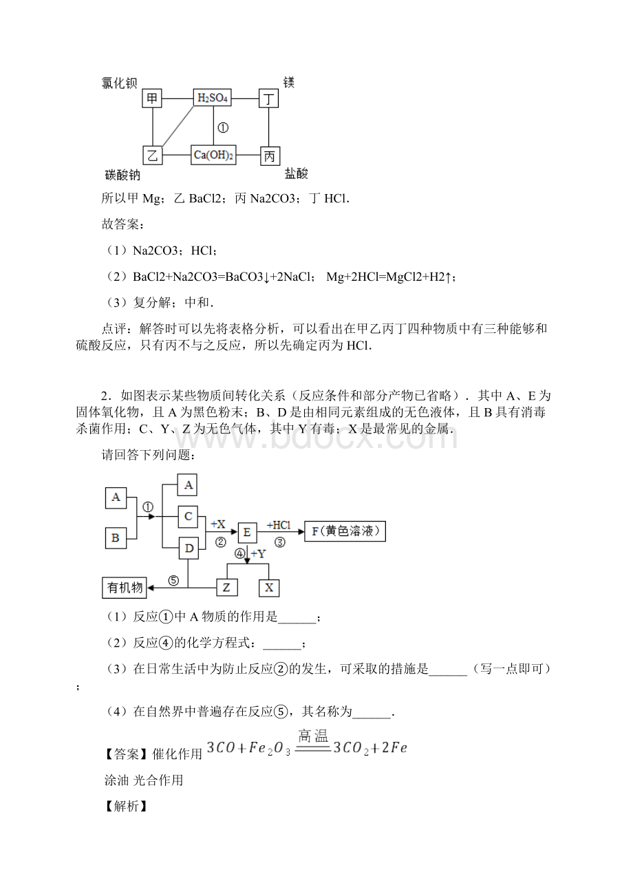 全国各地中考化学分类化学推断题综合题汇编.docx_第2页