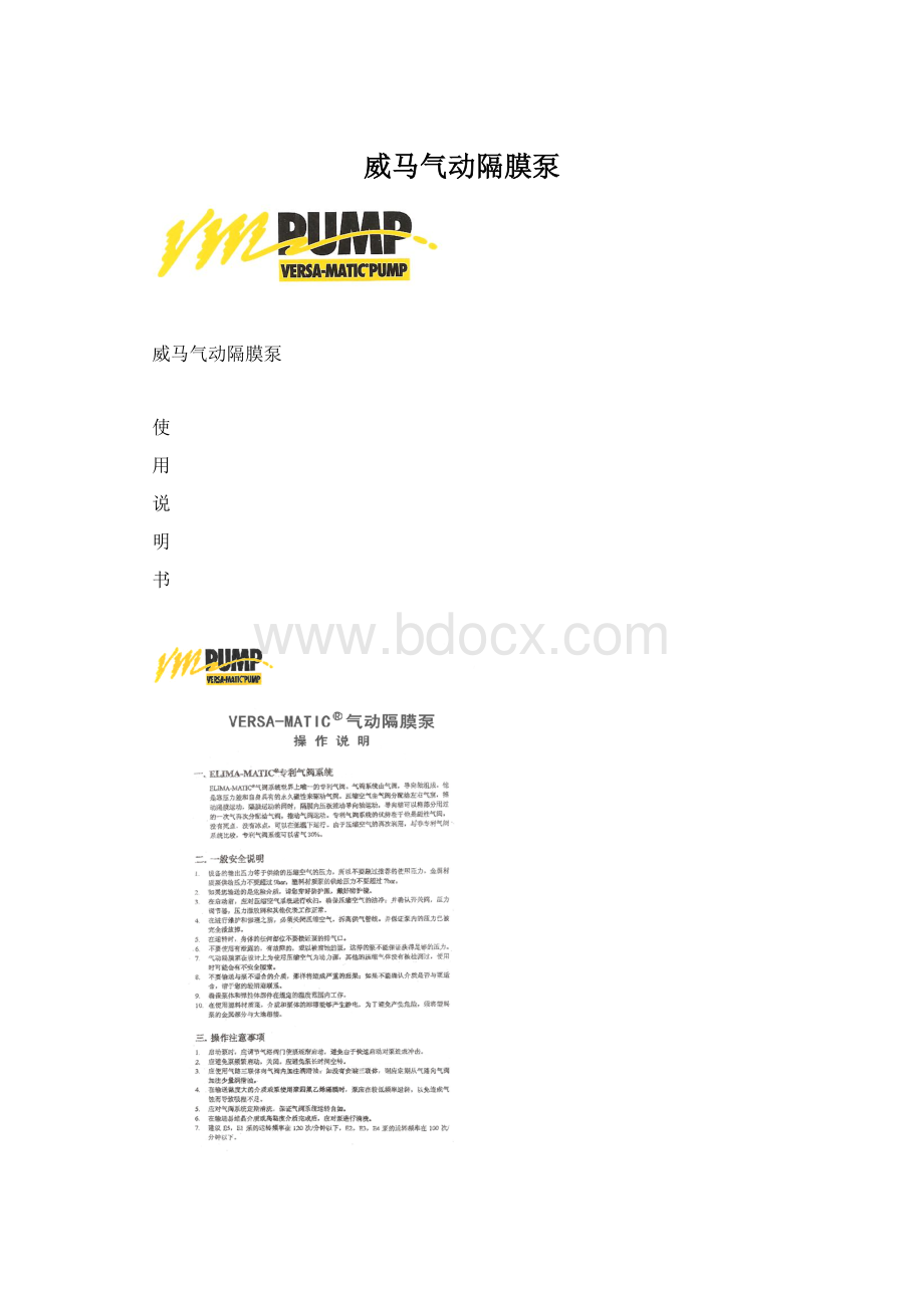 威马气动隔膜泵Word文件下载.docx