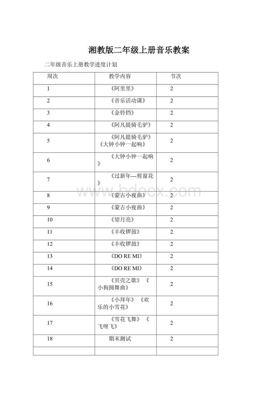 湘教版二年级上册音乐教案Word文档下载推荐.docx_第1页