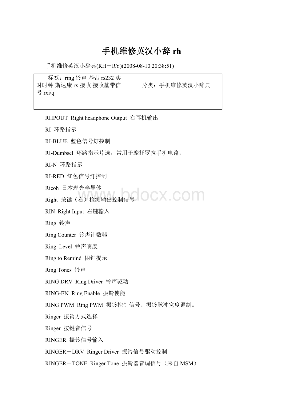 手机维修英汉小辞rhWord文件下载.docx_第1页