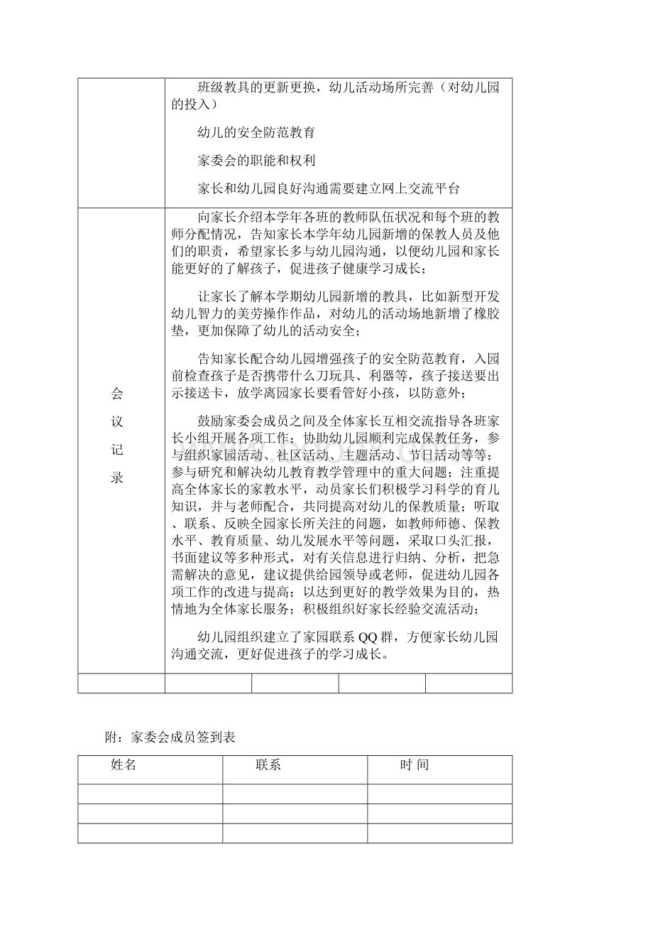 家委会会议记录附签到表全集文档Word文档下载推荐.docx_第2页