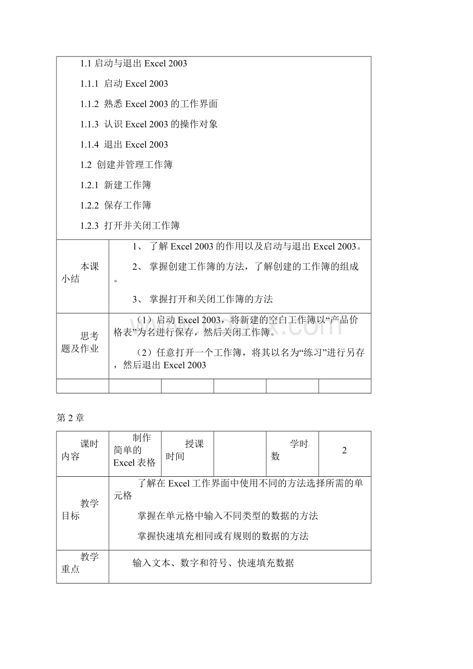 Excel教学大纲及电子教案.docx_第2页