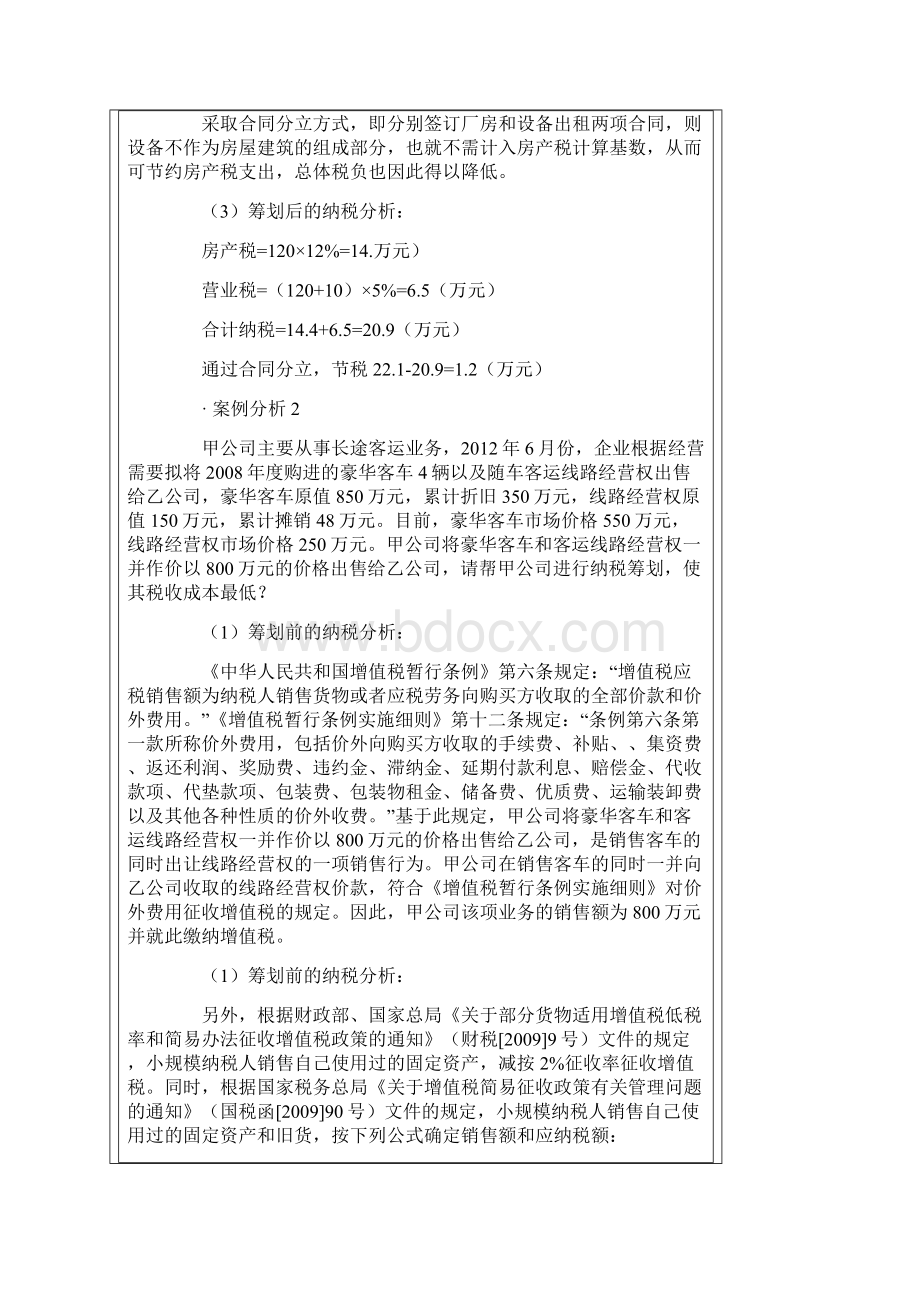 企业设立投融资和经营过程中的纳税筹划及典型案例讲解Word文件下载.docx_第2页