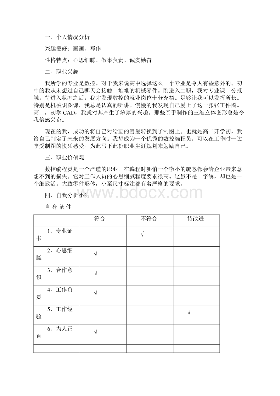 职业生涯规划书获奖作品.docx_第2页