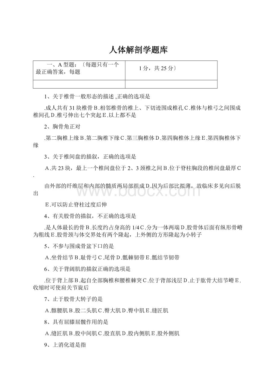 人体解剖学题库.docx_第1页