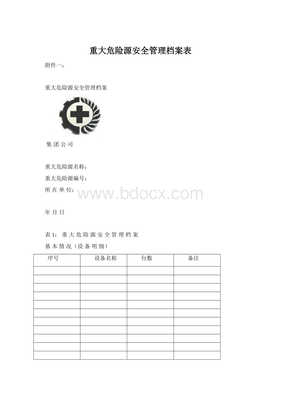 重大危险源安全管理档案表.docx