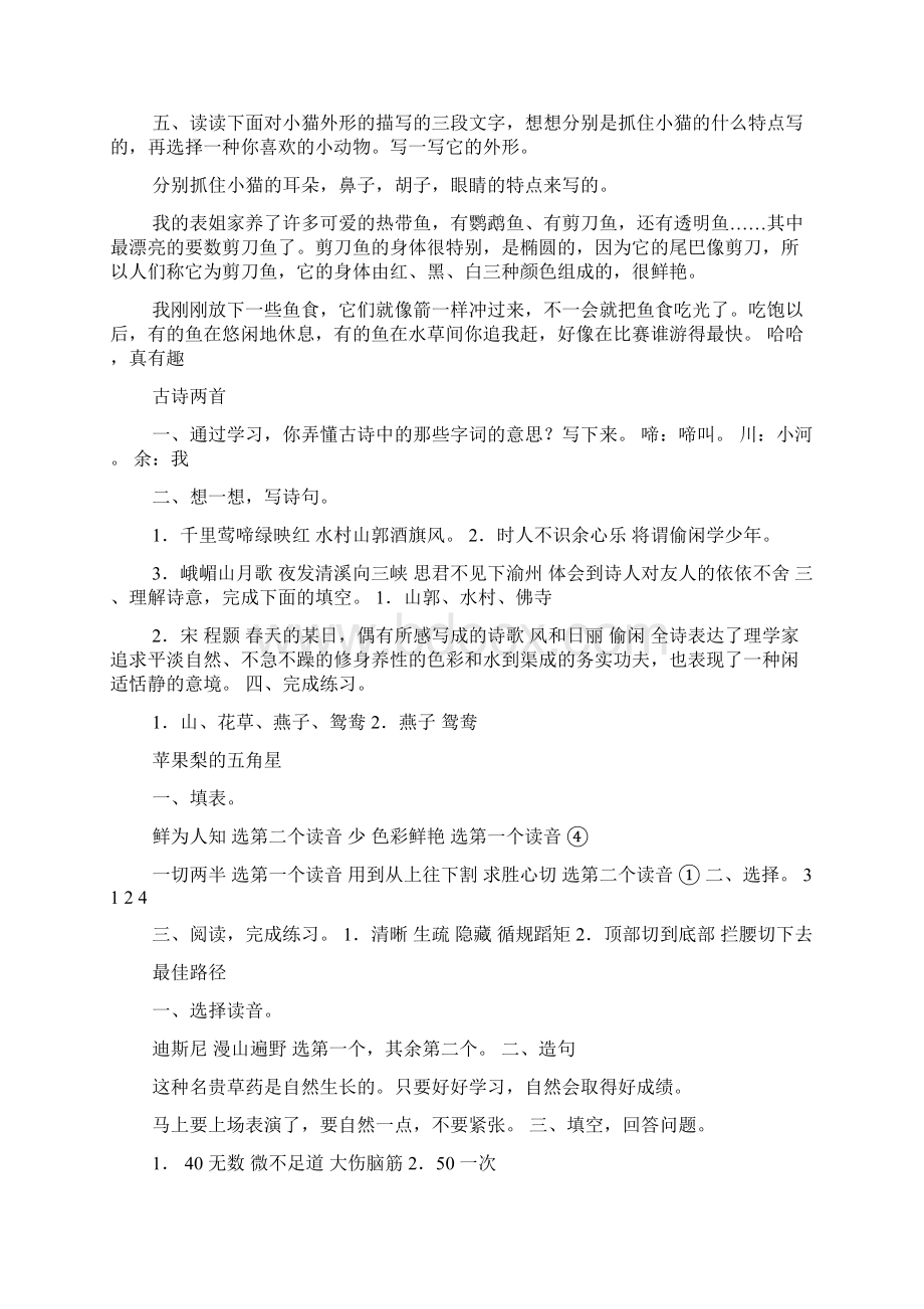 补充习题语文四年级下册答案.docx_第2页