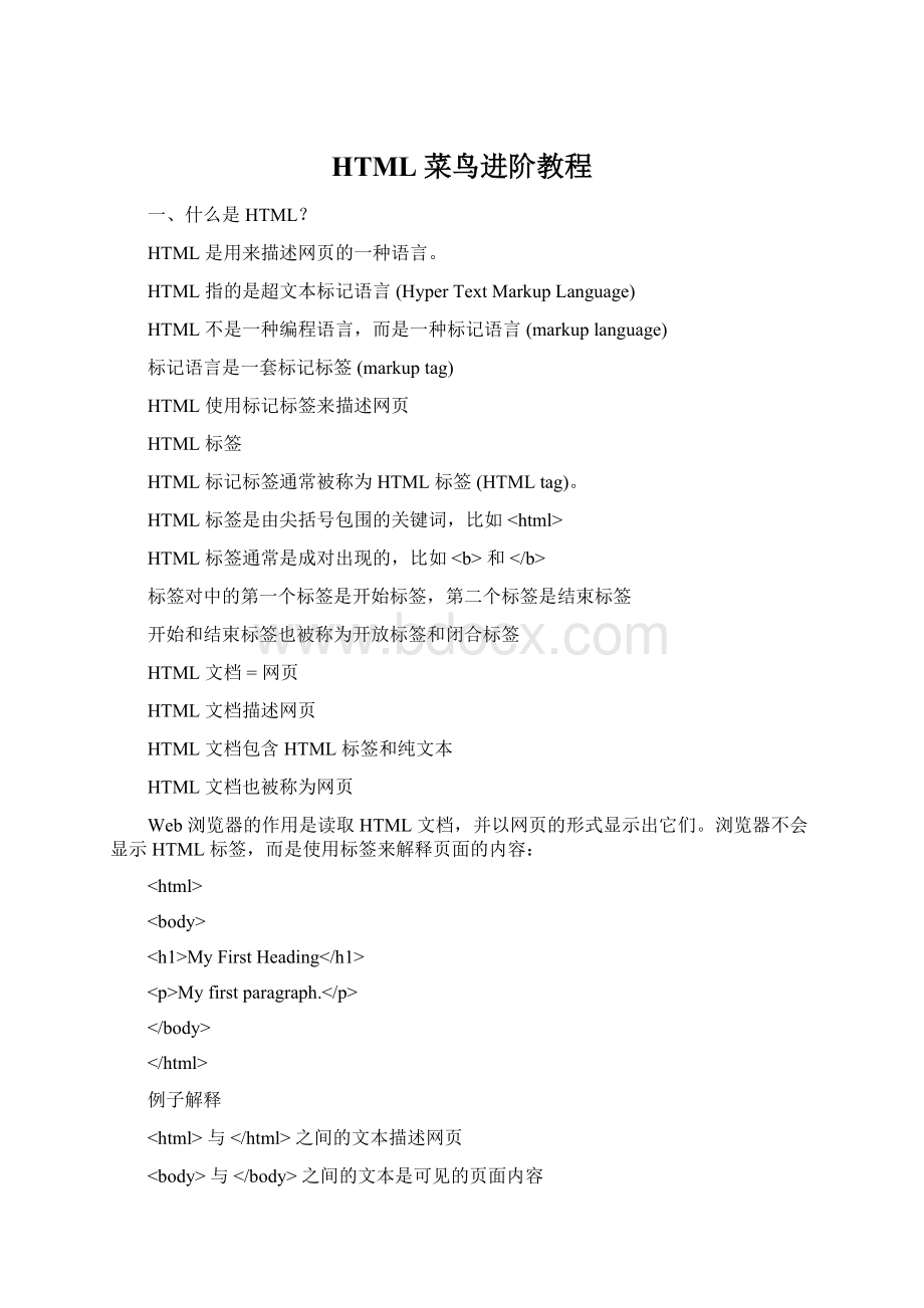 HTML 菜鸟进阶教程.docx_第1页