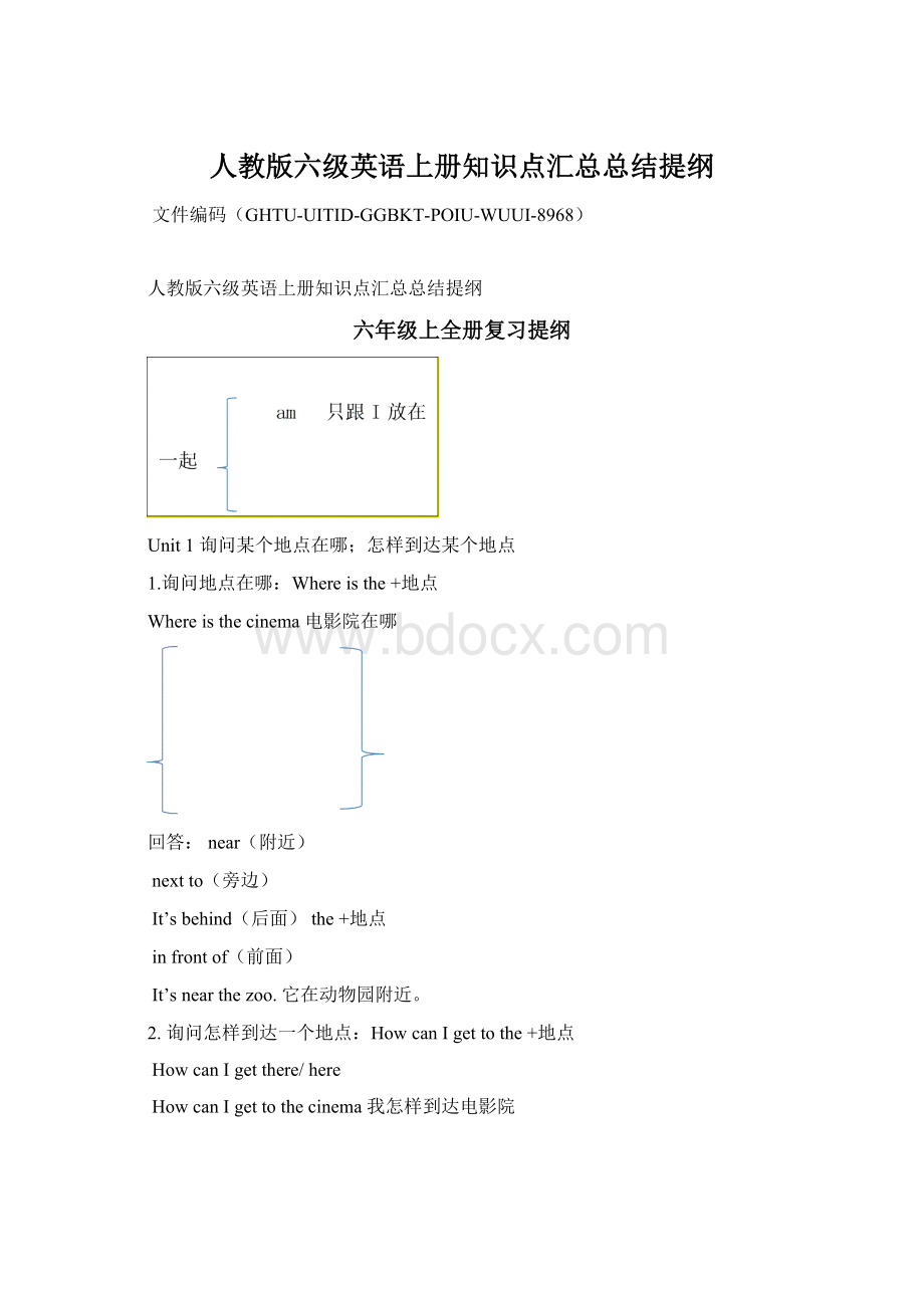 人教版六级英语上册知识点汇总总结提纲.docx_第1页