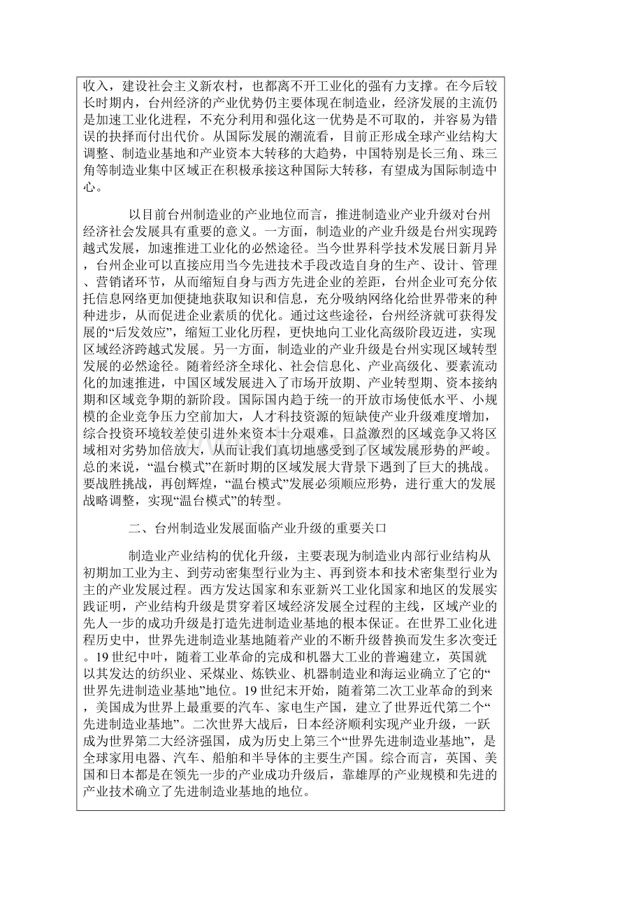 台州制造业产业升级的战略思考Word格式文档下载.docx_第2页