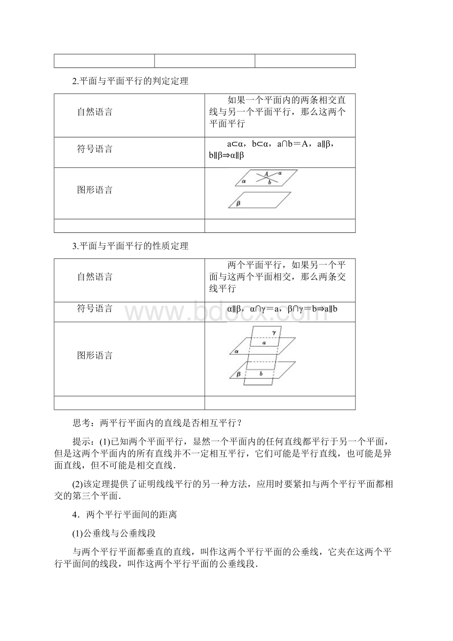 新教材苏教版高中数学必修第二册教学备课资料两平面平行.docx_第2页