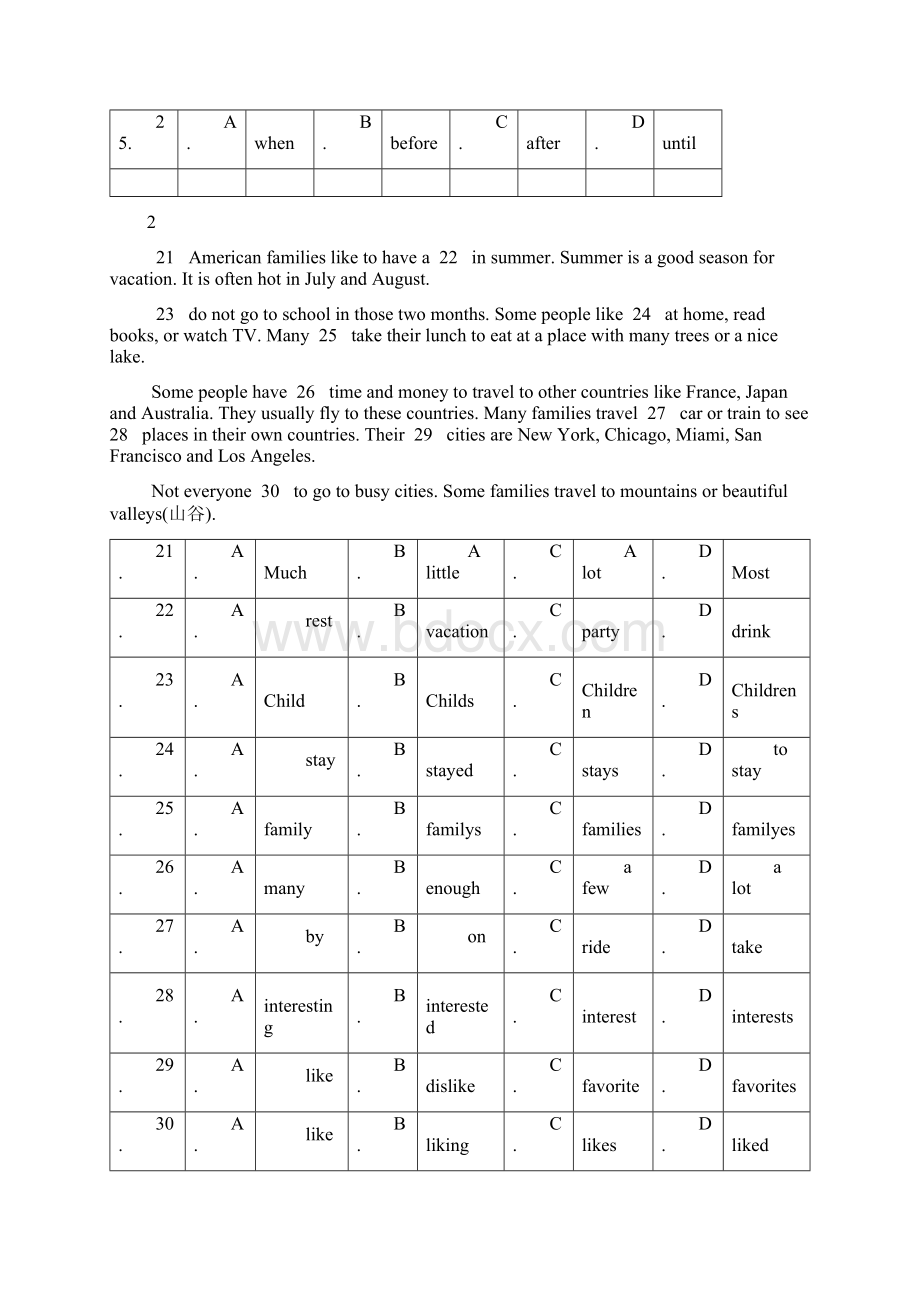 人教版八上英语完形填空训练Word文件下载.docx_第2页