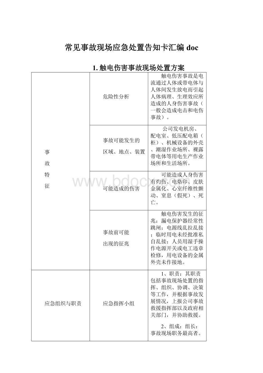 常见事故现场应急处置告知卡汇编doc.docx_第1页