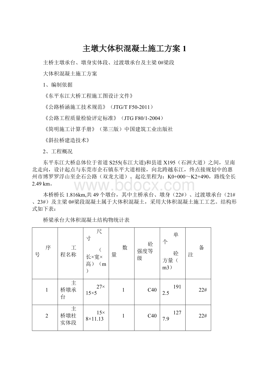 主墩大体积混凝土施工方案1文档格式.docx_第1页