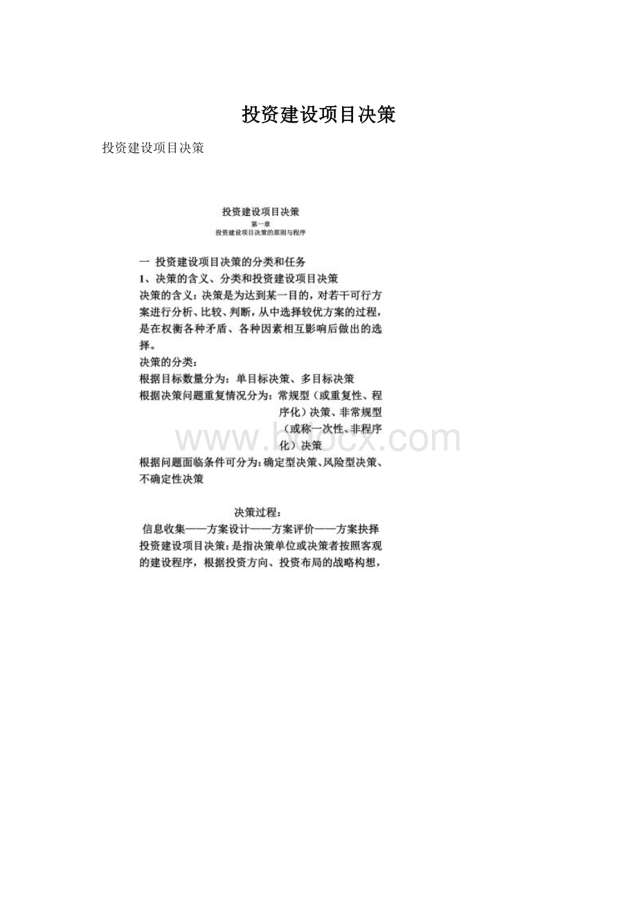 投资建设项目决策Word文档格式.docx