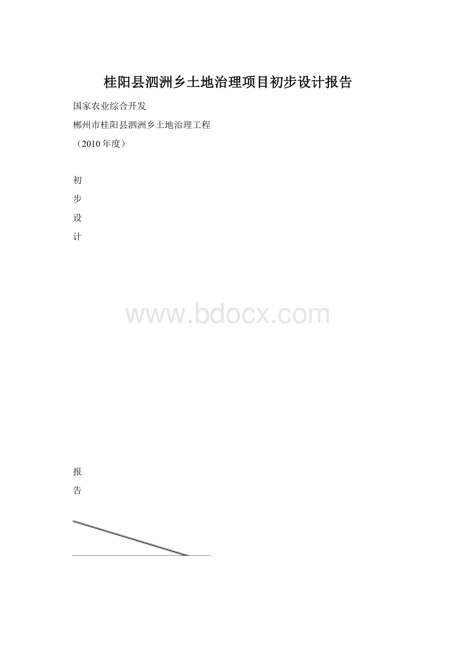 桂阳县泗洲乡土地治理项目初步设计报告.docx_第1页