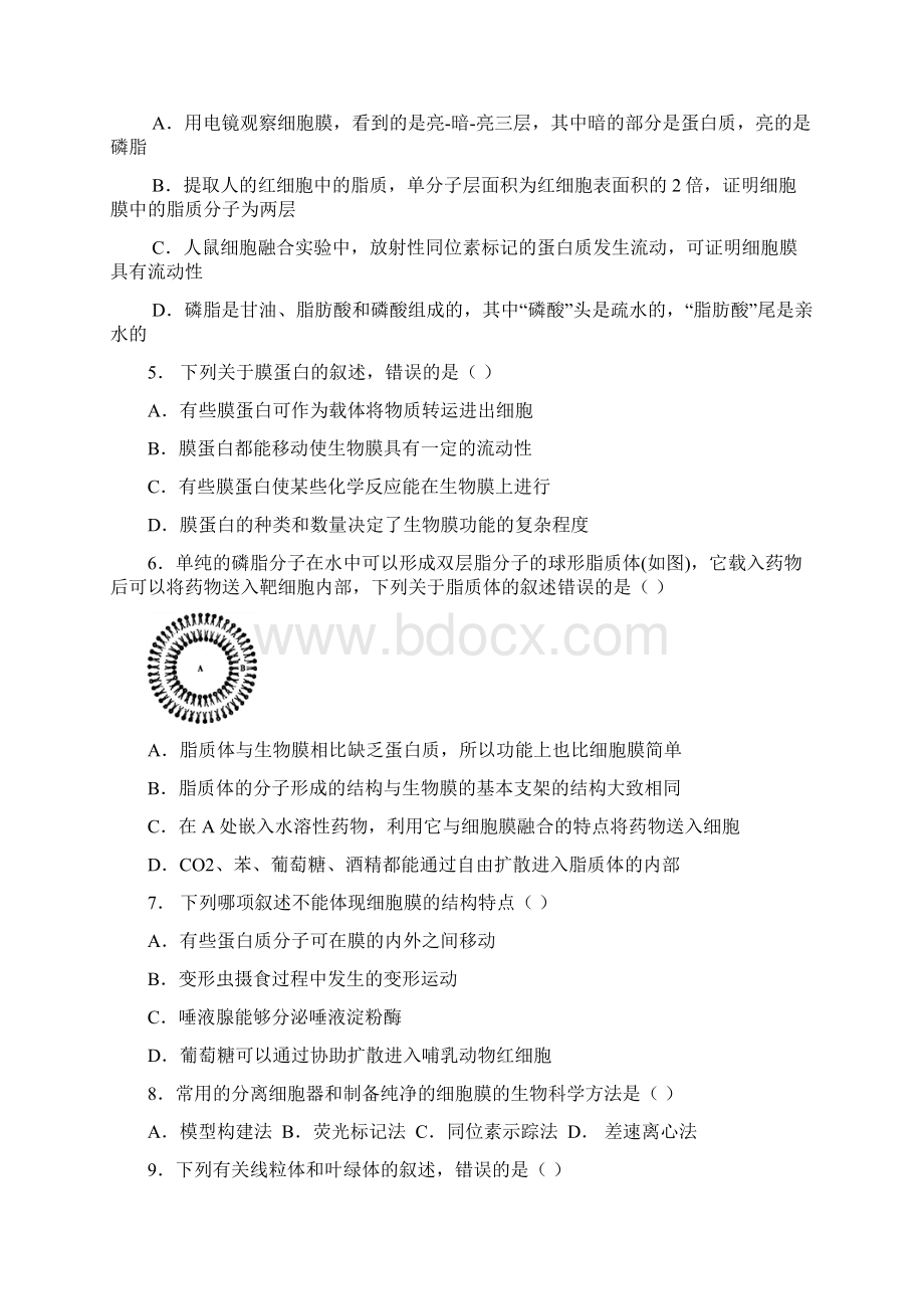 广西南宁市学年高一生物上学期第三次月考试题Word格式文档下载.docx_第2页