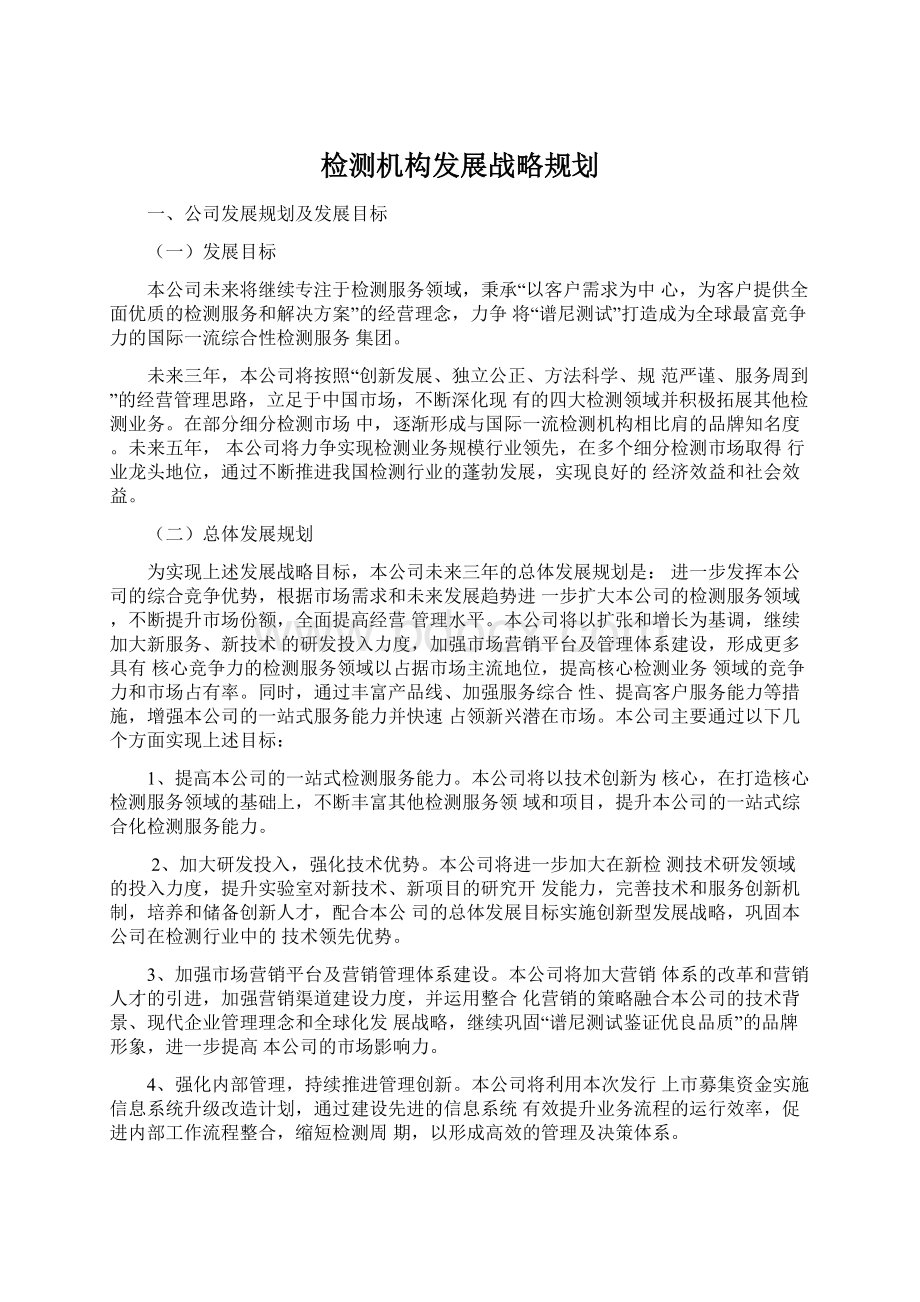 检测机构发展战略规划.docx_第1页