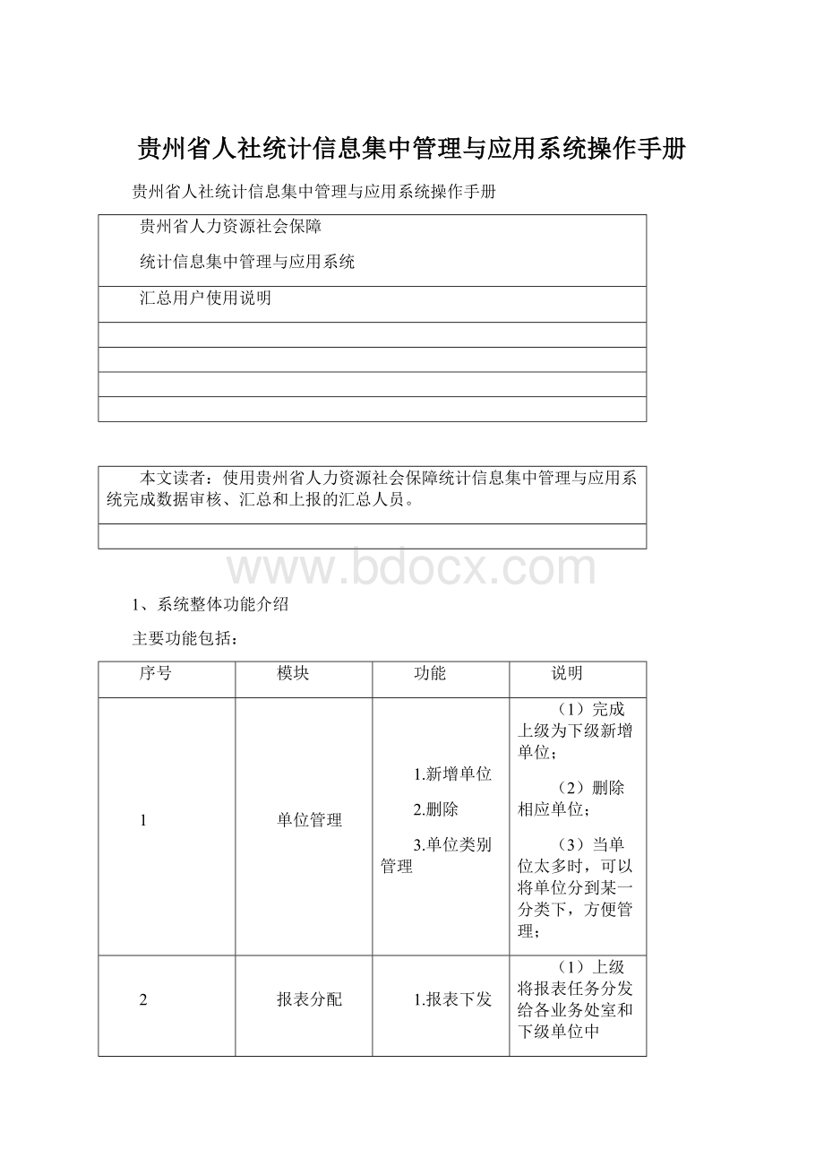 贵州省人社统计信息集中管理与应用系统操作手册文档格式.docx_第1页