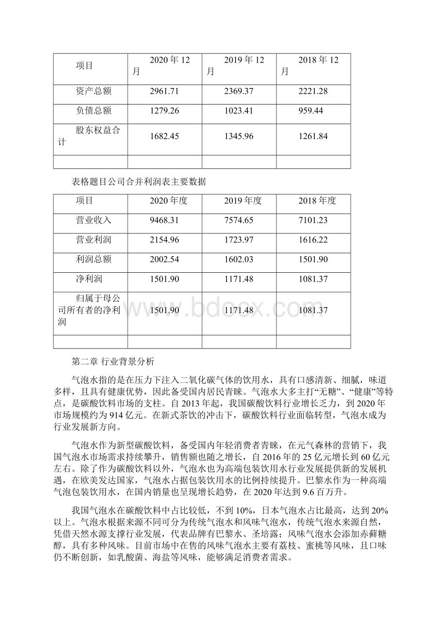 气泡水项目市场营销组合策略Word文档下载推荐.docx_第2页