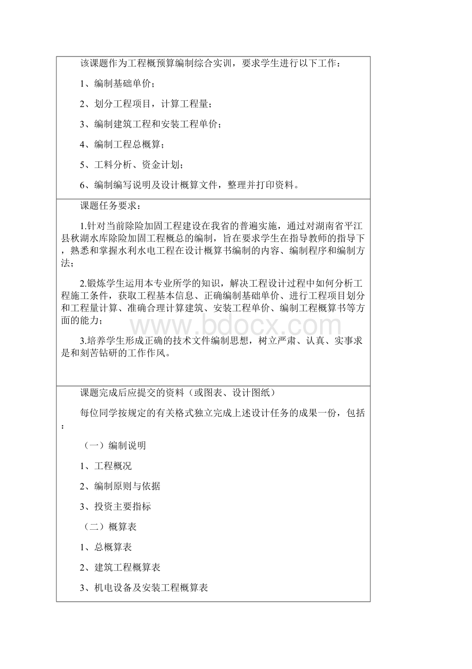 工程造价与招投标课程设计任务书.docx_第2页