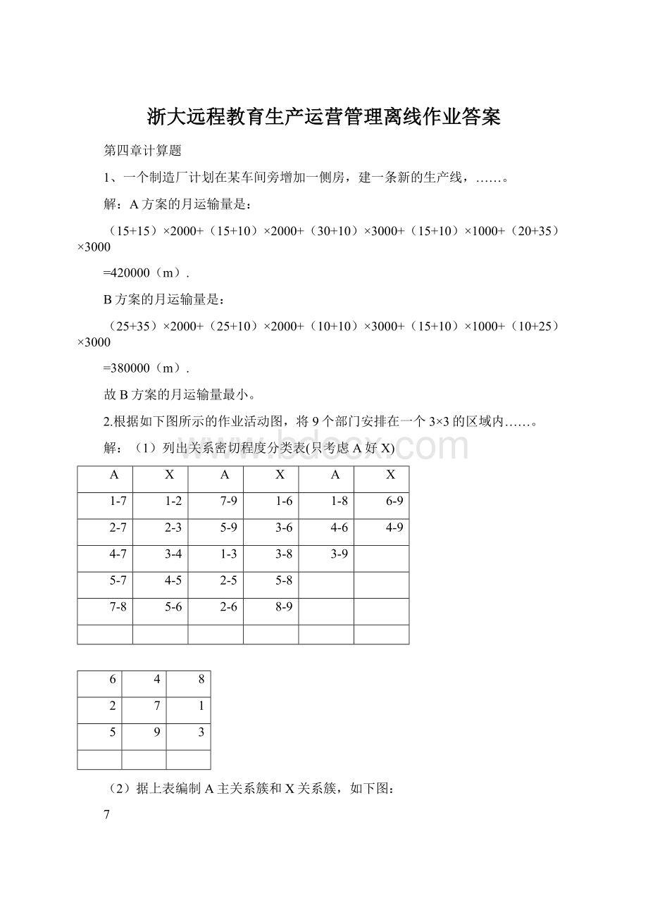 浙大远程教育生产运营管理离线作业答案Word格式文档下载.docx_第1页