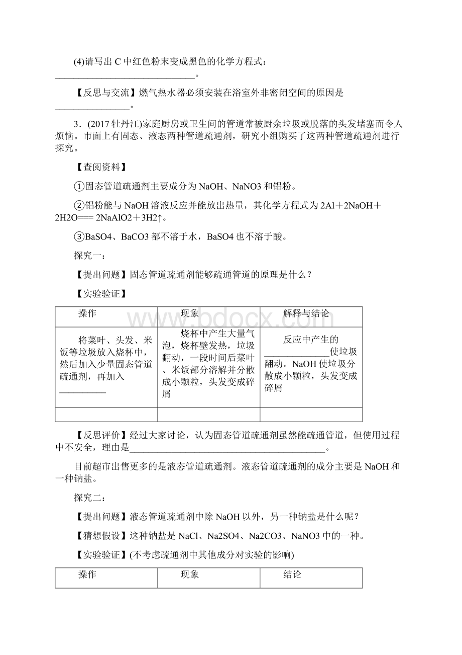 广东省中考化学九年级化学下册总复习专题四科学探究训练附参考答案Word文档格式.docx_第3页