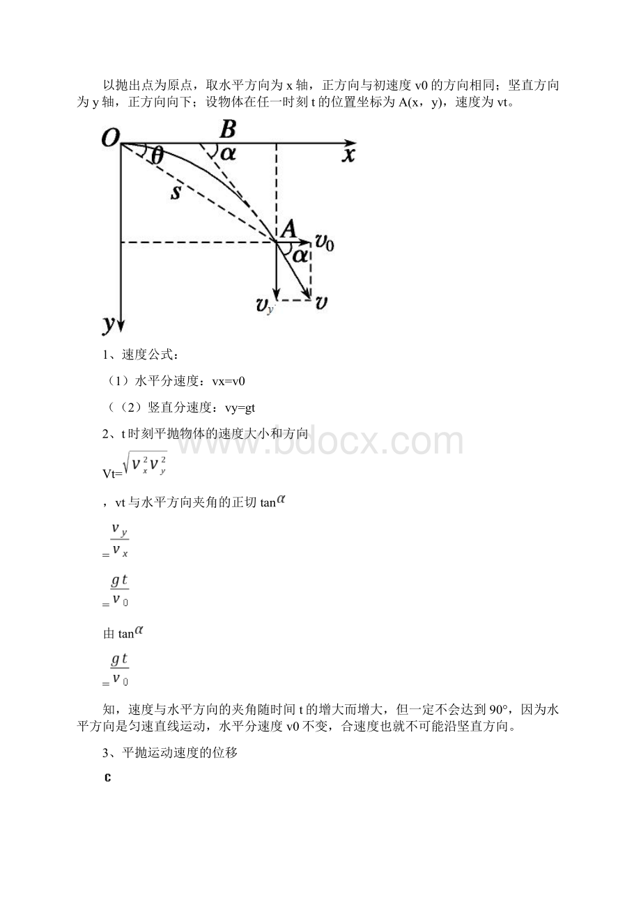 平抛运动知识点文档格式.docx_第2页