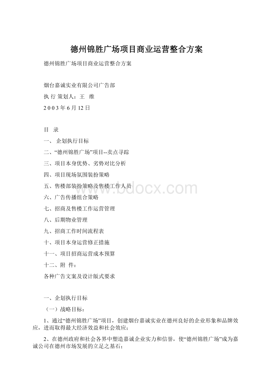 德州锦胜广场项目商业运营整合方案文档格式.docx