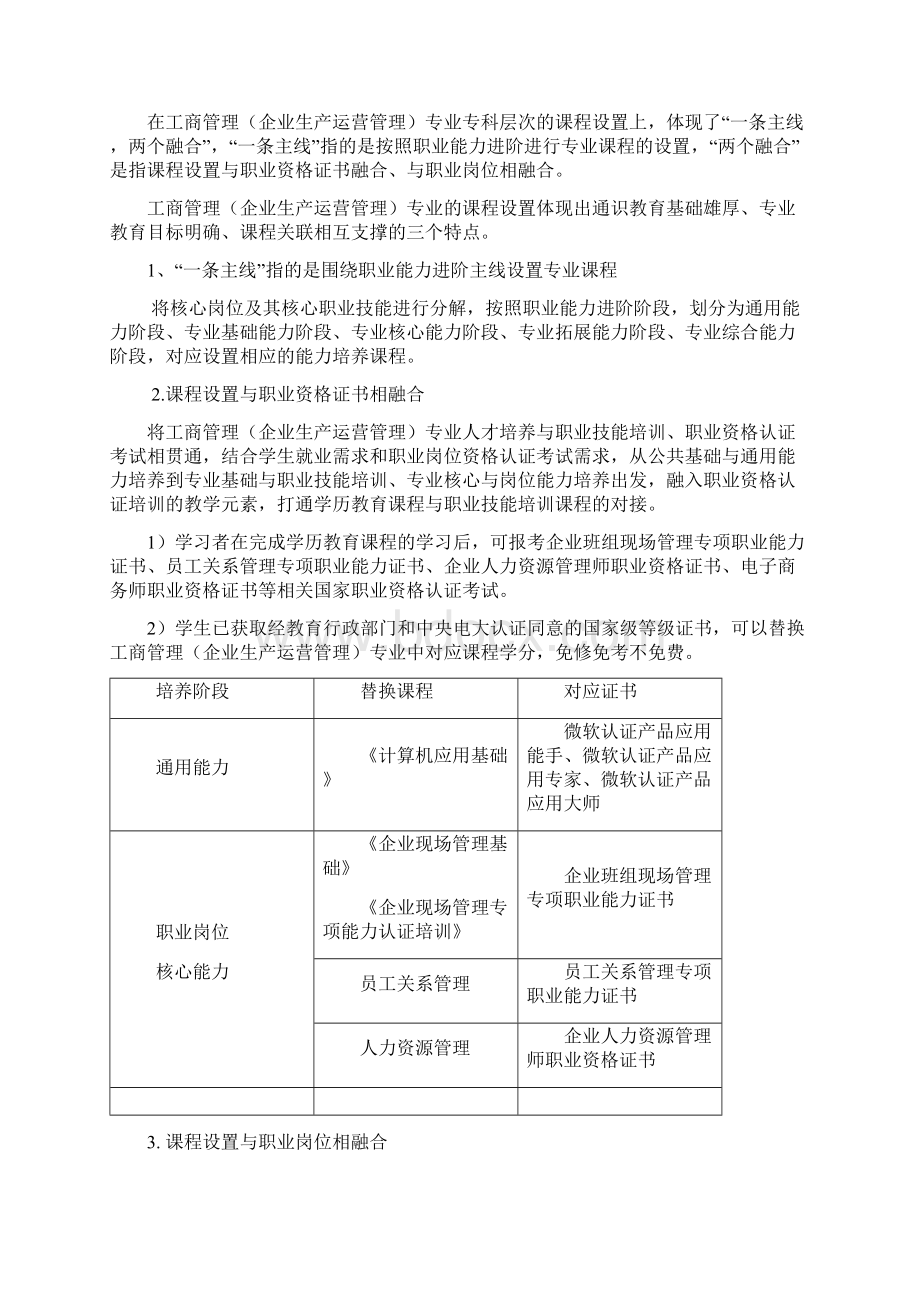 工商管理企业生产运营管理专业专教学实施方案Word文档下载推荐.docx_第2页