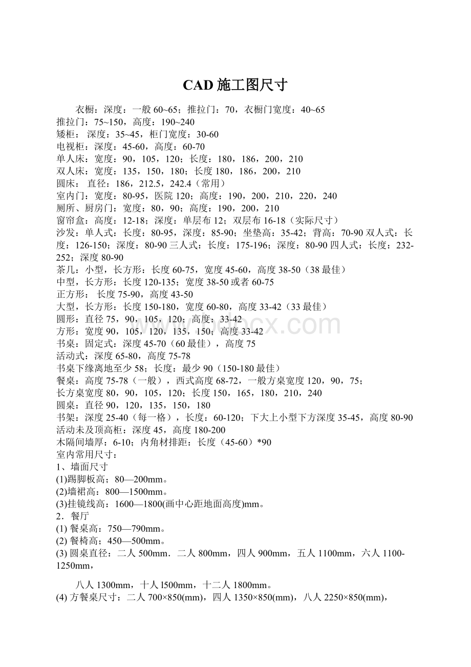 CAD施工图尺寸Word格式文档下载.docx