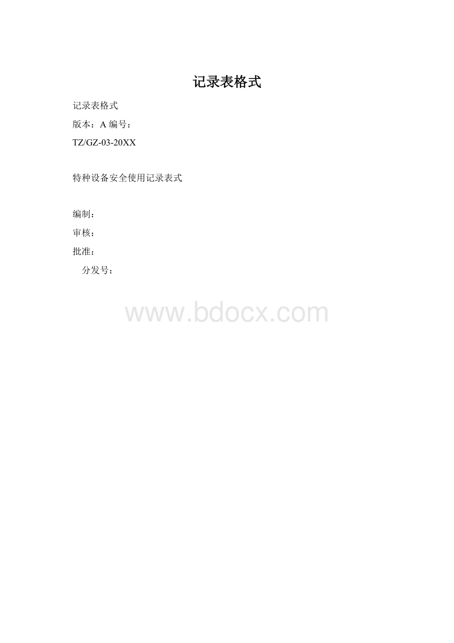 记录表格式.docx