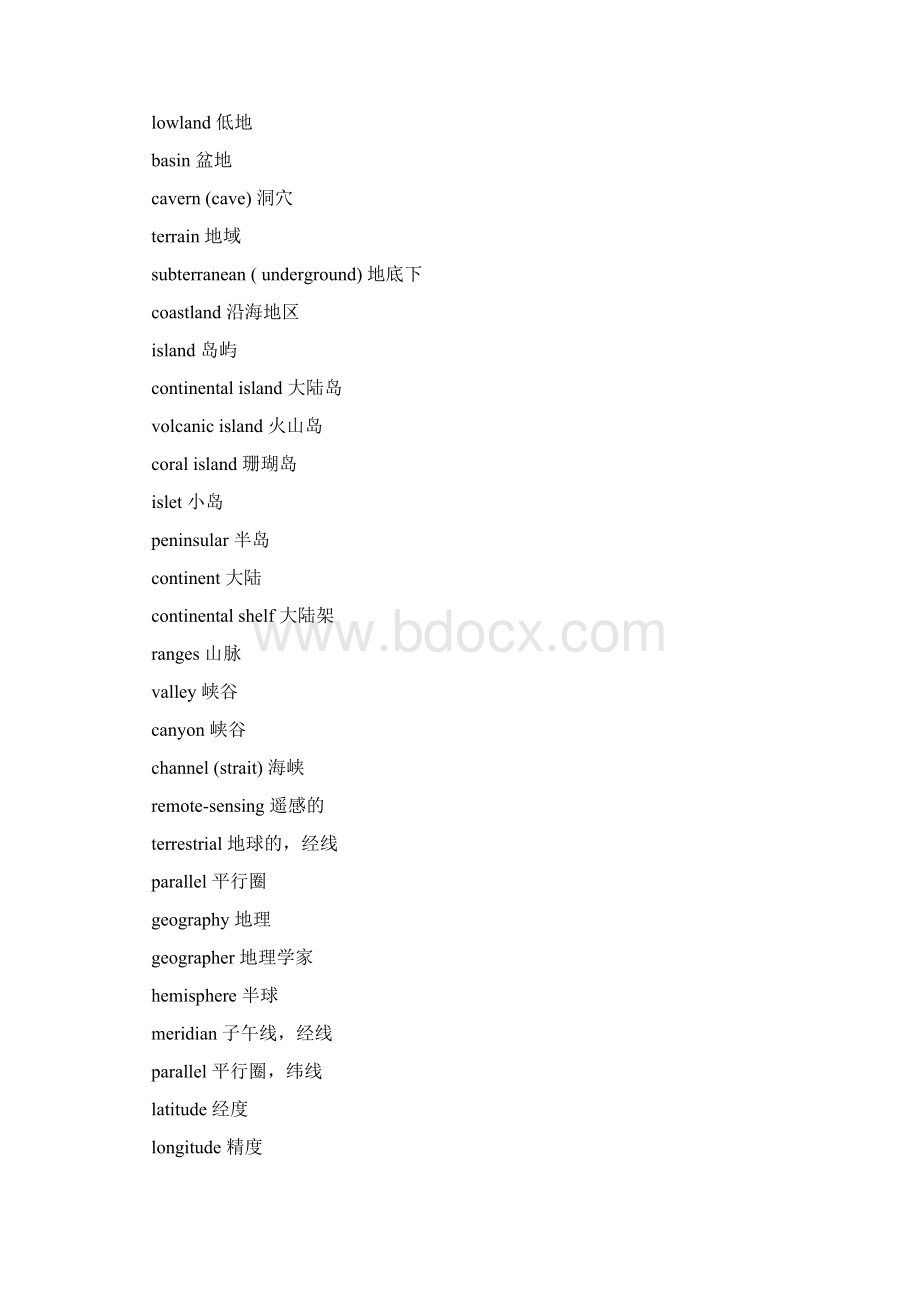 描写地理环境的英文词语Word文档下载推荐.docx_第3页